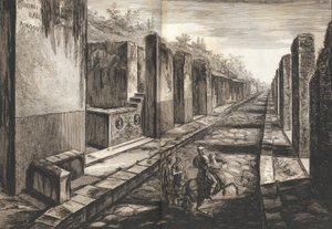 Ayak pa..., 1804 ile Pompeii şehrine giriş kapısının altından giren caddeden görünüm. by Francesco Piranesi