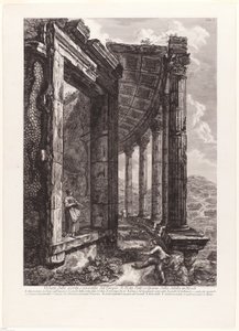 Vesta Tapınağı Kapısı ve Peristil Görünümü by Francesco Piranesi