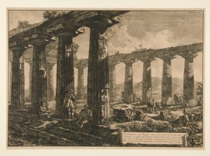 Tapınağın iç görünümü, by Francesco Piranesi