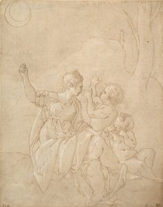 Klasik Kadın Figürü Diana veya İki Bebekli Venüs, ca. 1539-42. by Francesco Primaticcio