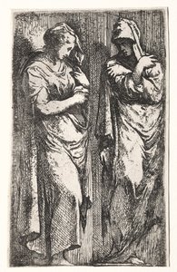 İki Romalı Kadın by Francesco Primaticcio