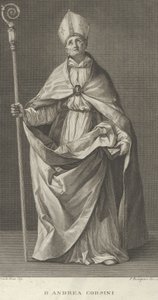Aziz Andrea Corsini, Fiesole Piskoposu gibi giyinmiş, elinde bir krosiyer tutuyor ve bakıyor ..., yakl. 1780-1841.