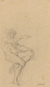 Oturan çıplak bir adam sağa dönük by Francesco Solimena