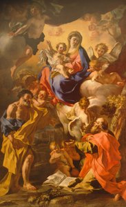 Aziz Peter ve Aziz Paul arasında Madonna ve Çocuk Francesco Solimena (1657-1747) by Francesco Solimena