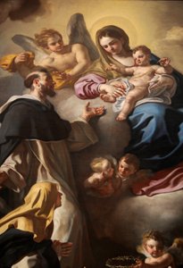 Aziz Dominic ve Catherine ile Tesbih Madonna by Francesco Solimena