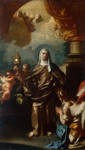Bir Melek ile Aziz Clare (petrol) by Francesco Solimena