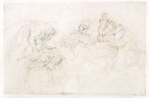 Üç aziz: Sts Vincent Ferrer, bir papa ve Padovalı Anthony by Francesco Solimena