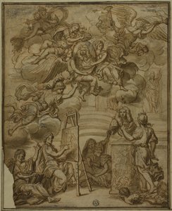Napoli Valisinin Portresi ile Başlık Sayfası by Francesco Solimena