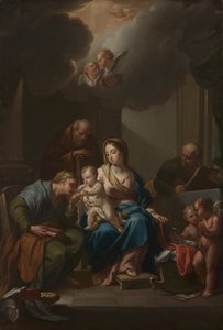 "Aziz Anne, Joachim ve Vaftizci Yahya ile Kutsal Aile" için Sunum Taslağı (Via Lata, Roma'daki Santa Maria için) by Francesco Trevisani