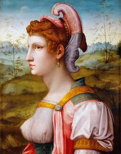 La sibylle - Sibyl - Bacchiacca, Francesco (1494-1557) - 1525-1550 - Ahşap üzerine yağlı boya - 70x54 - Sanat Tarihi Müzesi, Viyana
