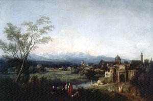 Fantastik Manzara, Vicenza (tuval üzerine yağlı boya) by Francesco Zuccarelli