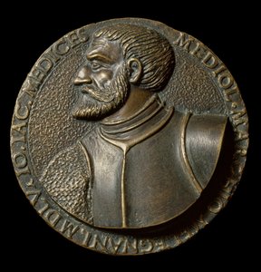 Gian Giacomo de Medici dit il Medeghino (1497-1556), Francesco da Sangallo dit il Margotta (1494-1576) Floransa, Museo Nazionale del Bargello tarafından yapılan İtalyan Condottiero Madalyası büstü by Francesco da Sangallo