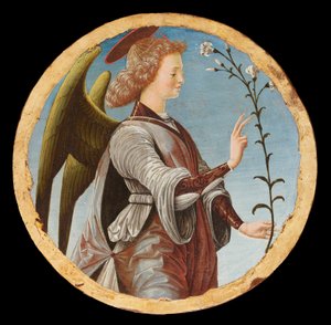 Griffoni Polyptych: Müjde Meleği, ca 1472-1473. by Francesco del Cossa