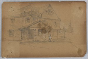 Porte-cochere, Scott Cottage by Francis Augustus Lathrop