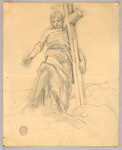 Yükselişteki Merkezi Figür için Taslak by Francis Augustus Lathrop