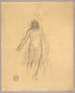 Yükselişteki Merkezi Figür için Taslak by Francis Augustus Lathrop