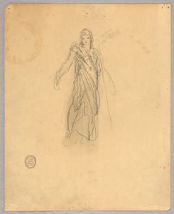 Yükselişteki Merkezi Figür için Taslak by Francis Augustus Lathrop