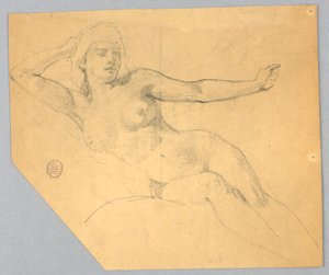 Çıplak Kadın Kroki by Francis Augustus Lathrop