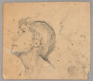 Bir Kadının Kafasının Kroki by Francis Augustus Lathrop