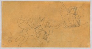 Bir Melek ve Putti Kroki by Francis Augustus Lathrop