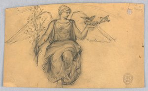 Bahar, Kanatlı Figür Kroki by Francis Augustus Lathrop