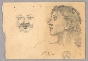 Kadının Başı ve Yüzü by Francis Augustus Lathrop
