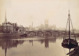 Worcester. Severn'den, 1870'lerden. by Francis Bedford