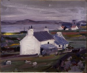 Farmsteading, Iona, Auchabhaich Croft (tuval üzerine yağlı boya) by Francis Campbell Boileau Cadell