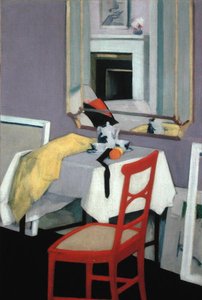 İç Mekan (Kırmızı Sandalye) (tuval üzerine yağlı boya) by Francis Campbell Boileau Cadell