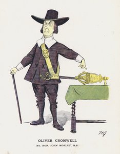 Oliver Cromwell, Rt Hon John Morley (renkli taş) by Francis Carruthers Gould