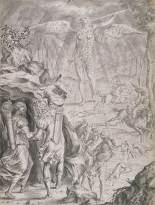 Dido ve Aeneas Mağarada Barınma (kağıt üzerinde yıkama)