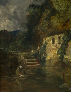 Tintern yakınlarındaki bir Değirmen, c. 1824-26 (panel üzeri yağ, maun) by Francis Danby