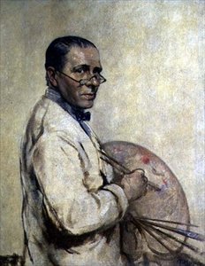 Sanatçının Portresi Sir William Orpen (1878-1931) c.1932 (tuval üzerine yağlı boya) by Francis Edwin Hodge