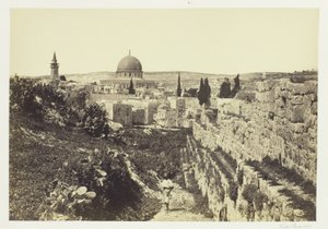 Surlar ve Ömer Camii, Kudüs by Francis Frith