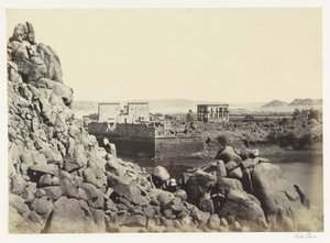 Philae adasının güney tarafının görünümü Philae Adası