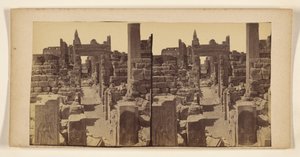 [Ön planda duvarlarında oyma figürler bulunan kalıntılar] by Francis Frith