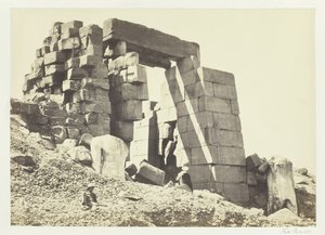 Granit Pilon, Thebes, 1857. by Francis Frith