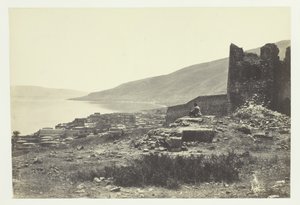 Tiberias Kasabası ve Gölü, Kuzeyden, 1857. by Francis Frith