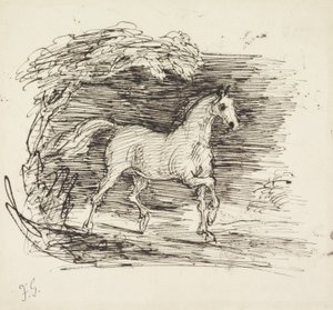 Bir Ormandan Çıkan Gri Bir At by Francis Grant