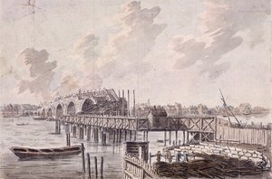 Blackfriars Köprüsü inşaatı, Londra, c1762.