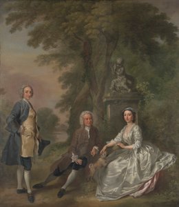 Jonathan Tyers, Kızı Elizabeth ve Kocası John Wood ile birlikte by Francis Hayman