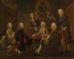 Sanatçıyla Bir Grup Beyefendinin Portresi by Francis Hayman
