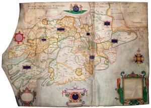 Munster Eyaleti, İrlanda, c.1595 (parşömen, keten) by Francis Jobson