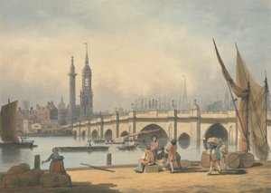 Londra Köprüsü ve Anıt by Francis Nicholson