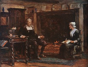 Milton in his cottage dictating Paradise Regained by Francis S. Walker
