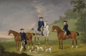 John Corbet, Sir Robert Leighton ve John Kynaston, Atları ve Tazılarıyla by Francis Sartorius