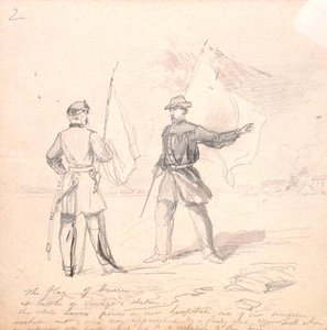 Ateşkes Bayrağı, c.1860 (kağıt üzerine kurşun kalem) by Francis Schell