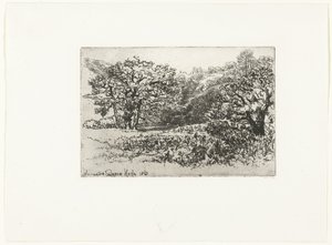 Bir hayvan sürüsü ile manzara Sürü Werrington (nesne üzerindeki başlık) by Francis Seymour Haden (Sir) (signed by artist)