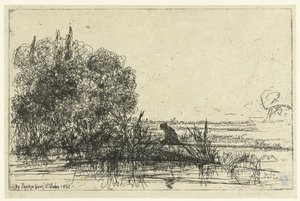 Twickenham aan de Temalar Twickenham Kilisesi Twickenham tarafından (nesne üzerindeki başlık) by Francis Seymour Haden (Sir) (signed by artist)