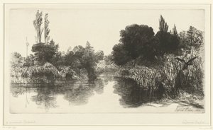 Gölet Shere Mill Göleti by Francis Seymour Haden (Sir) (signed by artist)